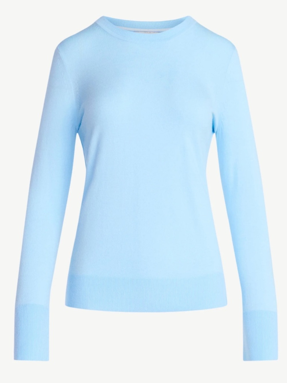 Light Blue Crewneck Sweater - Women's Classic Pullover - Picture 5 of 9
